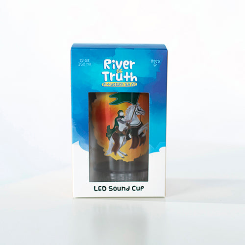 The “River of Truth Al-Hussain Ibn Ali” is a cup with LED lights and sound. It is a very simple way for kids to keep Imam Al-Hussain (peace be upon him) in their thoughts year-round, and to become more and more familiar with him.